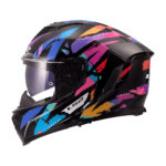 Moto kaciga LS2 Full Face FF818 STORM III KAOS crno ljubičasto plava - Слика 2